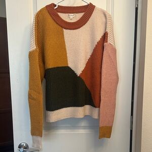 Women’s colored blocked sweater - Large